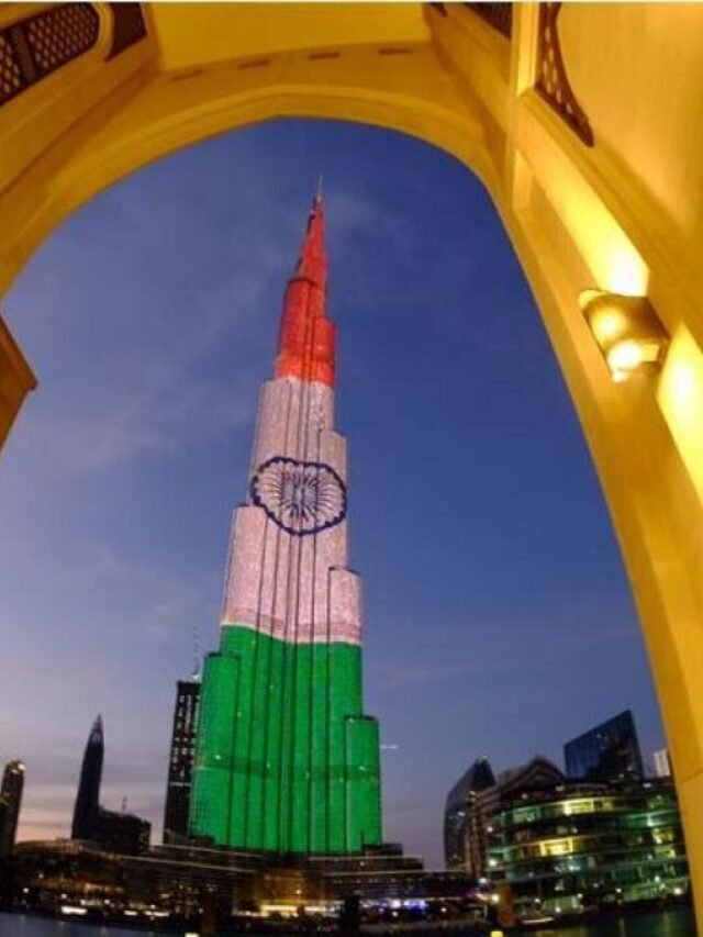 Dubai burj khalifa Indian flag 2023