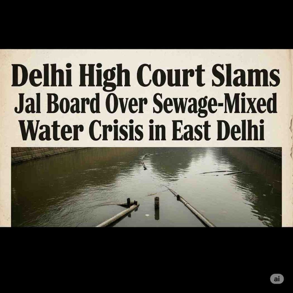 Delhi High Court Slams Jal Board Over Sewage-Mixed Water Crisis in East Delhi