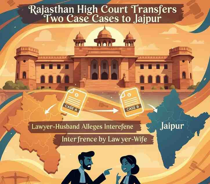 Rajasthan High Court Transfers Two Cases to Jaipur After Lawyer-Husband Alleges Interference by Lawyer-Wife