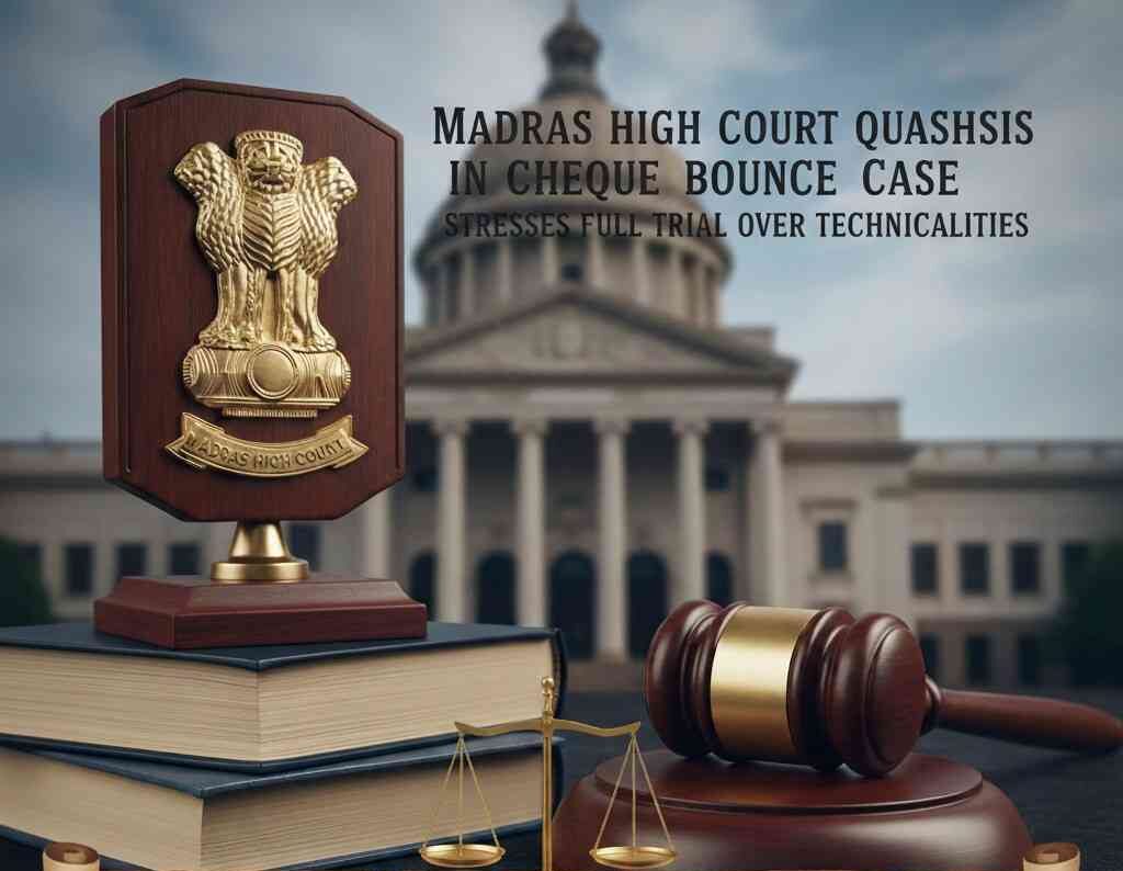 Madras High Court Quashes Dismissal in Cheque Bounce Case While Stressing on Full Trial Instead of Technicalities
