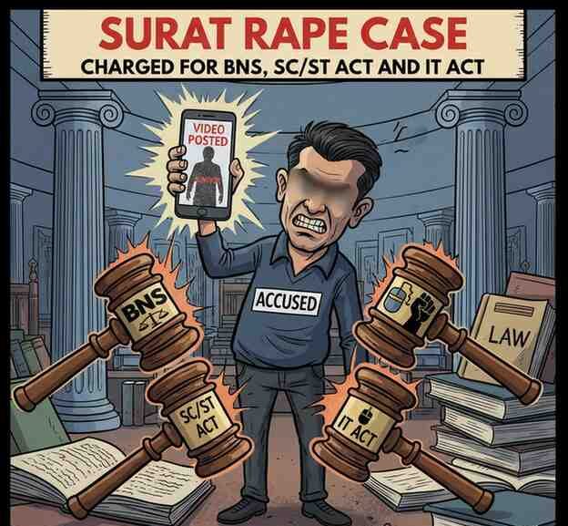 Surat Rape Case: Accused Posts Video of Survivor, Charged For BNS, SC/ST Act and IT Act