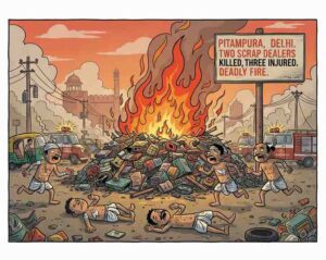 Two Scrap Dealers Killed, Three Injured in Deadly Fire at Pitampura in Delhi