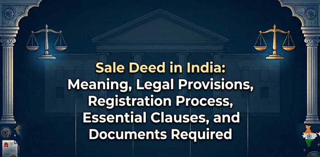 Sale Deed in India: Meaning, Legal Provisions, Registration Process, Essential Clauses, and Documents Required