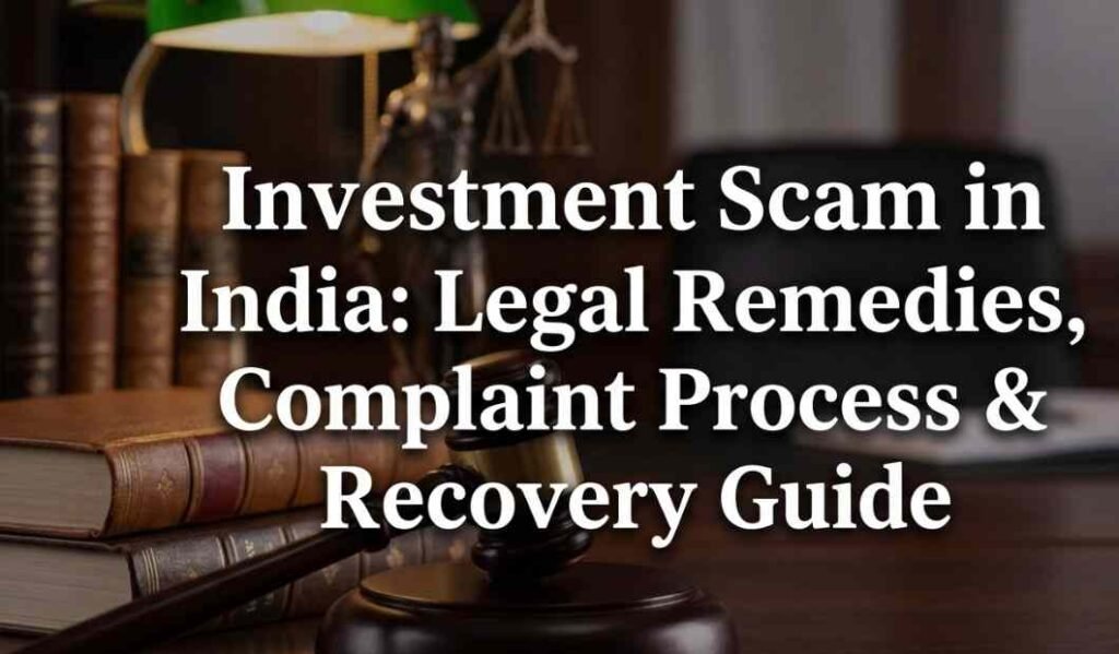 Investment Scam in India: Legal Remedies, Complaint Process & Recovery Guide