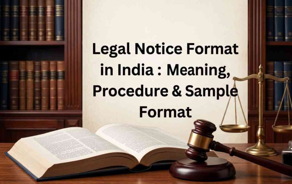 Legal Notice Format in India : Meaning, Procedure & Sample Format