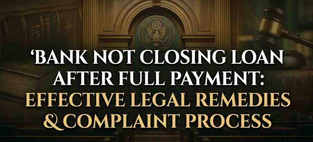 Bank Not Closing Loan After Full Payment Effective Legal Remedies & Complaint Process